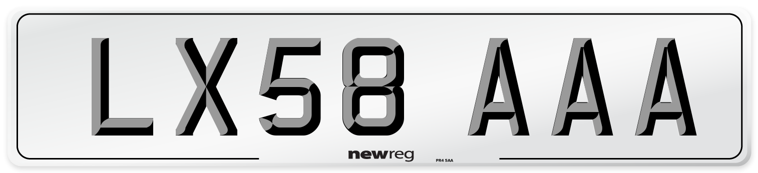 LX58 AAA Number Plate from New Reg